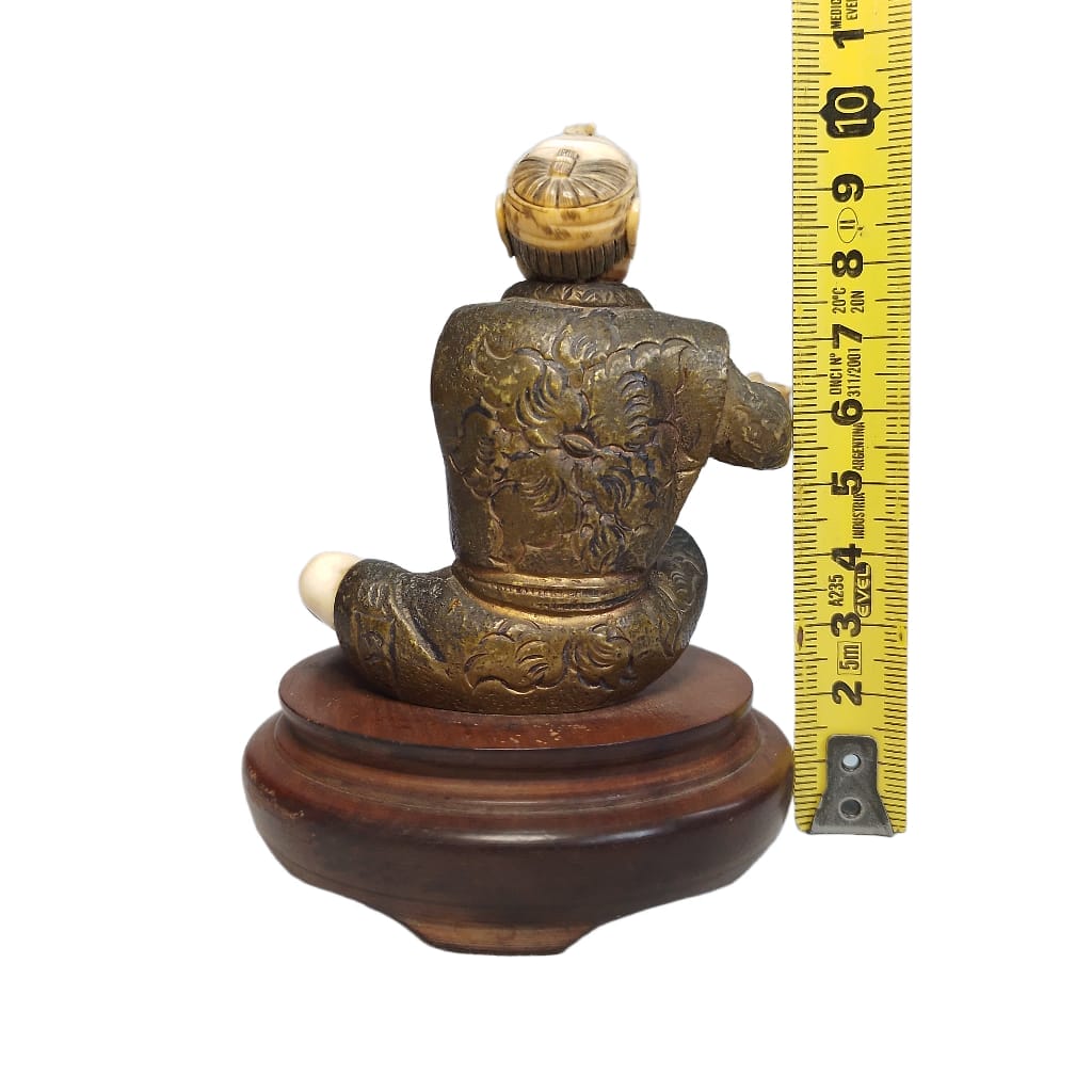 FIGURA ORIENTAL DE BRONCE Y MATERIAL NOBLE - Imagen 11