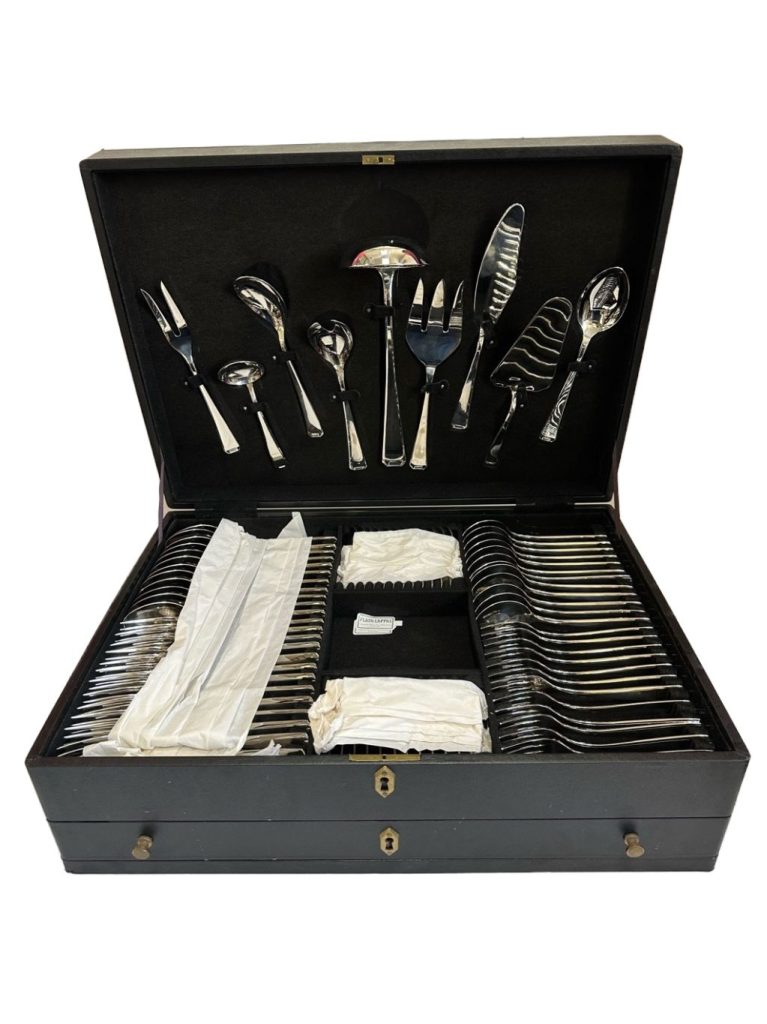 GRAN SET DE CUBIERTOS PLATA LAPPAS S.A – 129 PIEZAS EN COFRE DE LUJO - Imagen 2