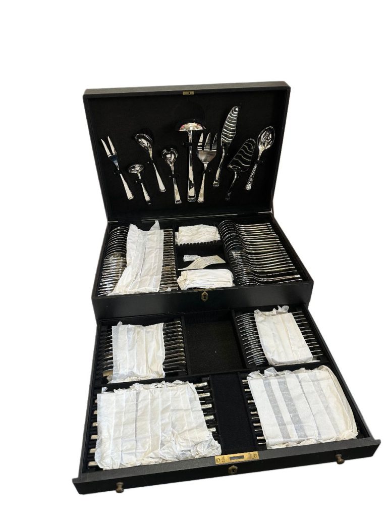 GRAN SET DE CUBIERTOS PLATA LAPPAS S.A – 129 PIEZAS EN COFRE DE LUJO - Imagen 4