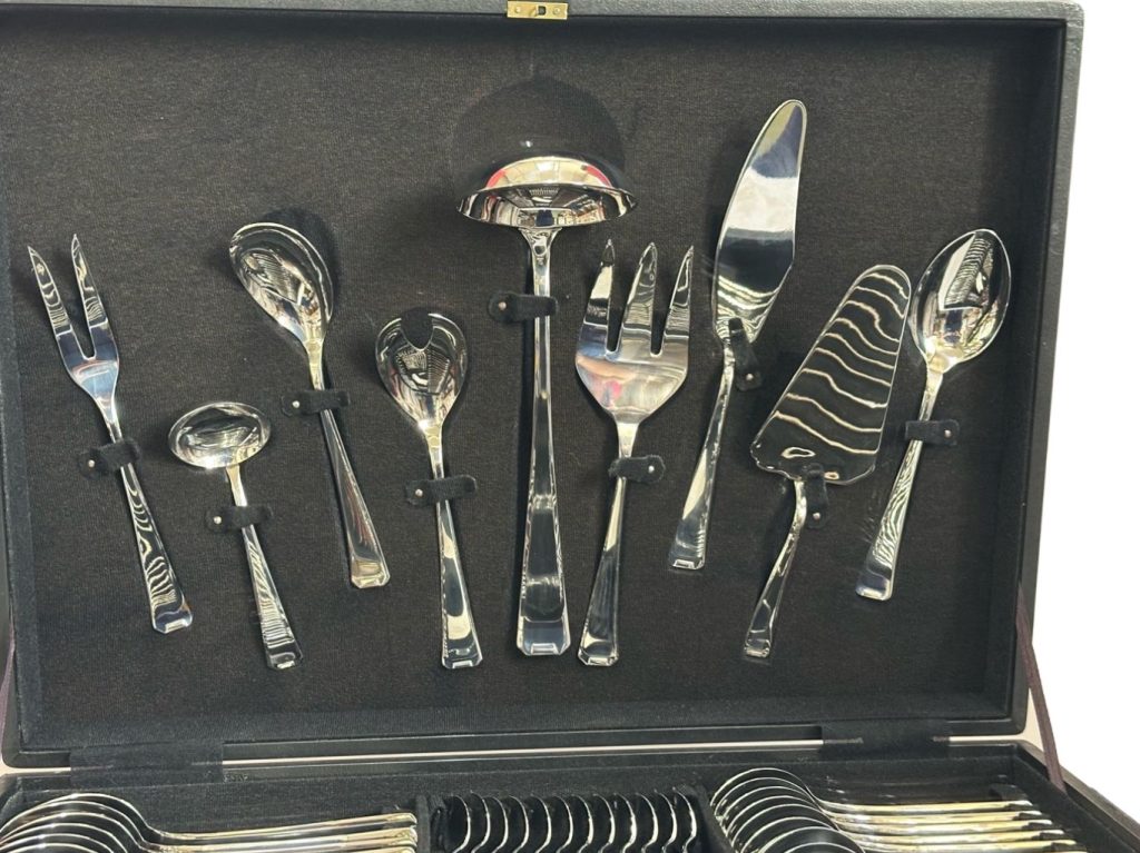 GRAN SET DE CUBIERTOS PLATA LAPPAS S.A – 129 PIEZAS EN COFRE DE LUJO - Imagen 12