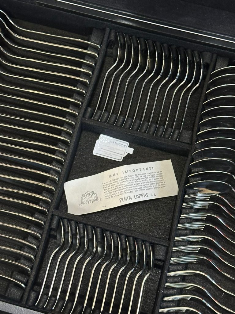 GRAN SET DE CUBIERTOS PLATA LAPPAS S.A – 129 PIEZAS EN COFRE DE LUJO - Imagen 13