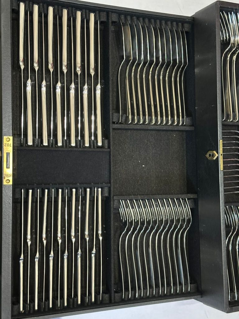 GRAN SET DE CUBIERTOS PLATA LAPPAS S.A – 129 PIEZAS EN COFRE DE LUJO - Imagen 14