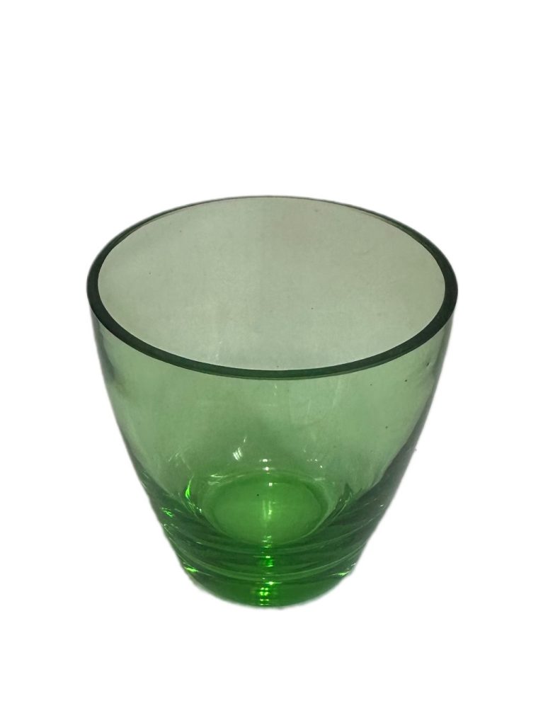 Vaso / recipiente decorativo de vidrio verde - Imagen 2