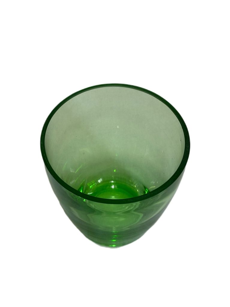 Vaso / recipiente decorativo de vidrio verde - Imagen 4