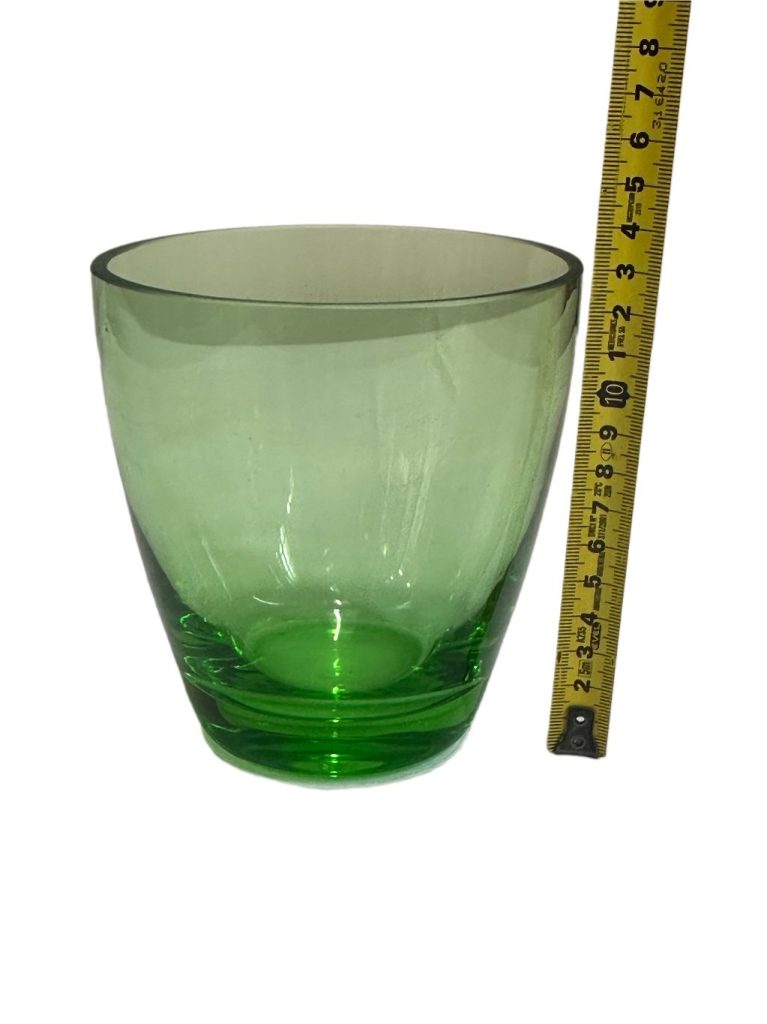 Vaso / recipiente decorativo de vidrio verde - Imagen 6