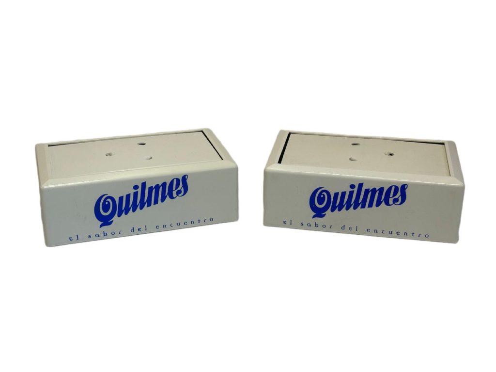 Par de servilleteros antiguos Quilmes publicidad vintage