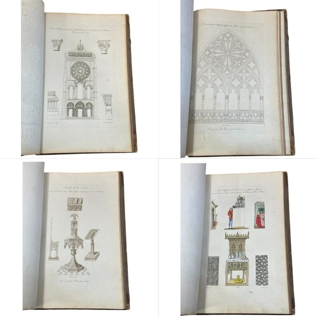 OBRA MONUMENTAL: “MONUMENTS FRANÇAIS INÉDITS” (2 TOMOS) – N. X. WILLEMIN (1839) - Imagen 2