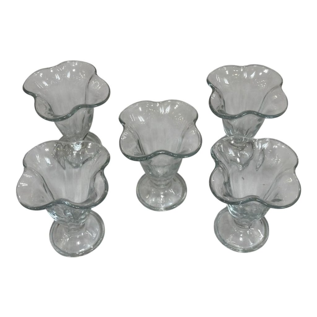 Set de 5 copas de vidrio con borde ondulado - Imagen 4