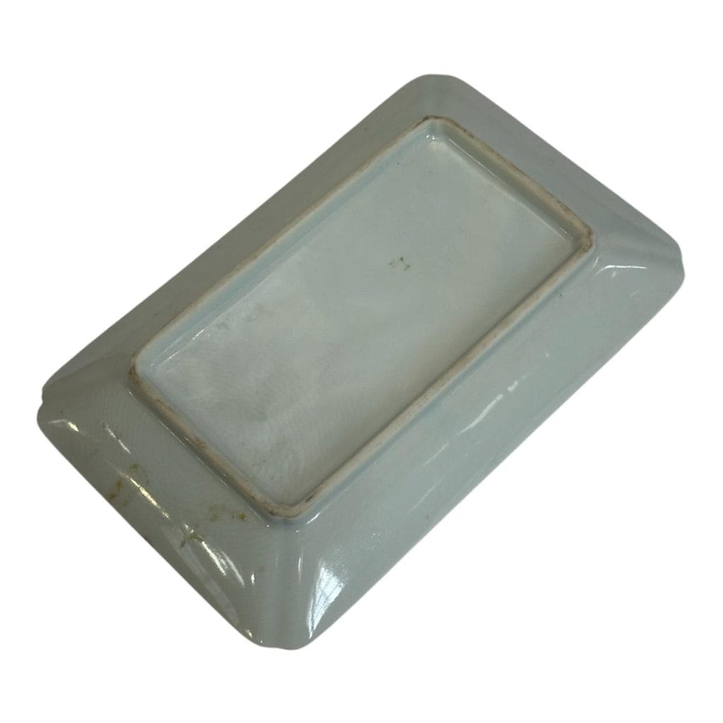 Fuente rectangular de porcelana - diseño de flores en azul cobalto - Imagen 3