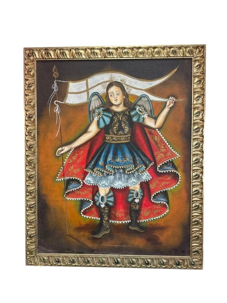 CUADRO PINTURA ARCÁNGEL GABRIEL – ESTILO CUSQUEÑO