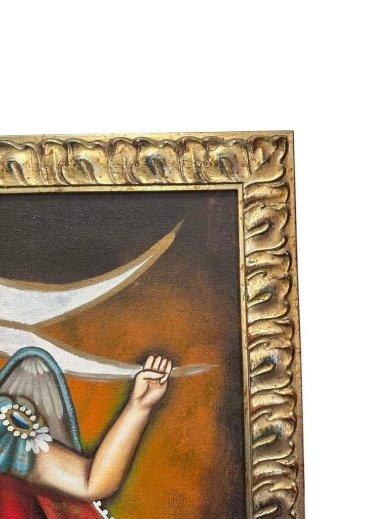CUADRO PINTURA ARCÁNGEL GABRIEL – ESTILO CUSQUEÑO - Imagen 2