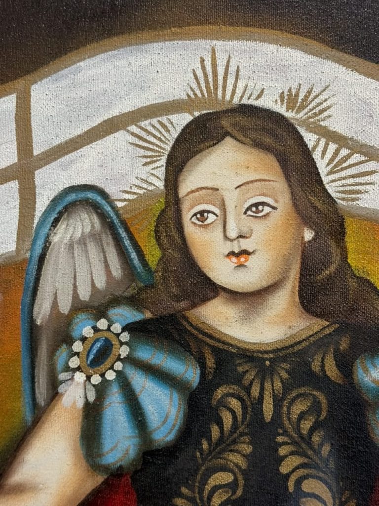 CUADRO PINTURA ARCÁNGEL GABRIEL – ESTILO CUSQUEÑO - Imagen 3