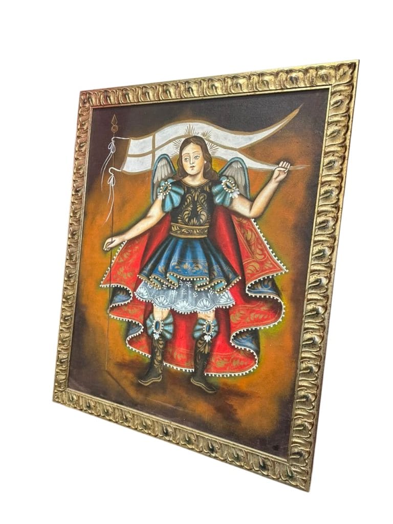 CUADRO PINTURA ARCÁNGEL GABRIEL – ESTILO CUSQUEÑO - Imagen 8