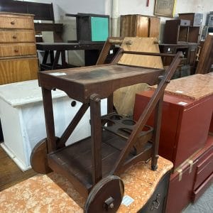 Mueble bar carrito de bebidas de madera con ruedas