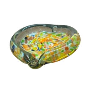 CENICERO VINTAGE DE ESTILO MURANO VIDRIO ARTÍSTICO MULTICOLOR