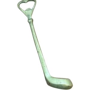 Destapador vintage de bronce con forma de palo de golf