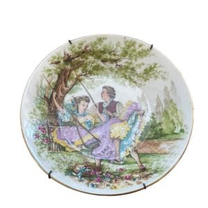 Plato decorativo de porcelana vintage Dresden
