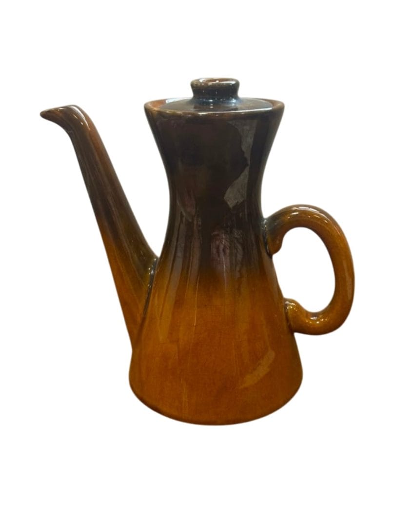 Cafetera o tetera de cerámica vintage cónica