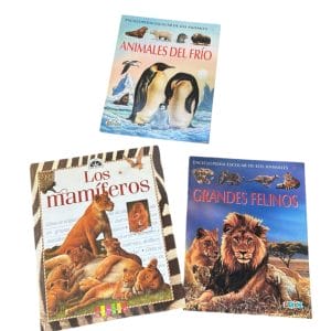 Set de 3 libros infantiles de zoología - biblioteca del estudiante / Genios
