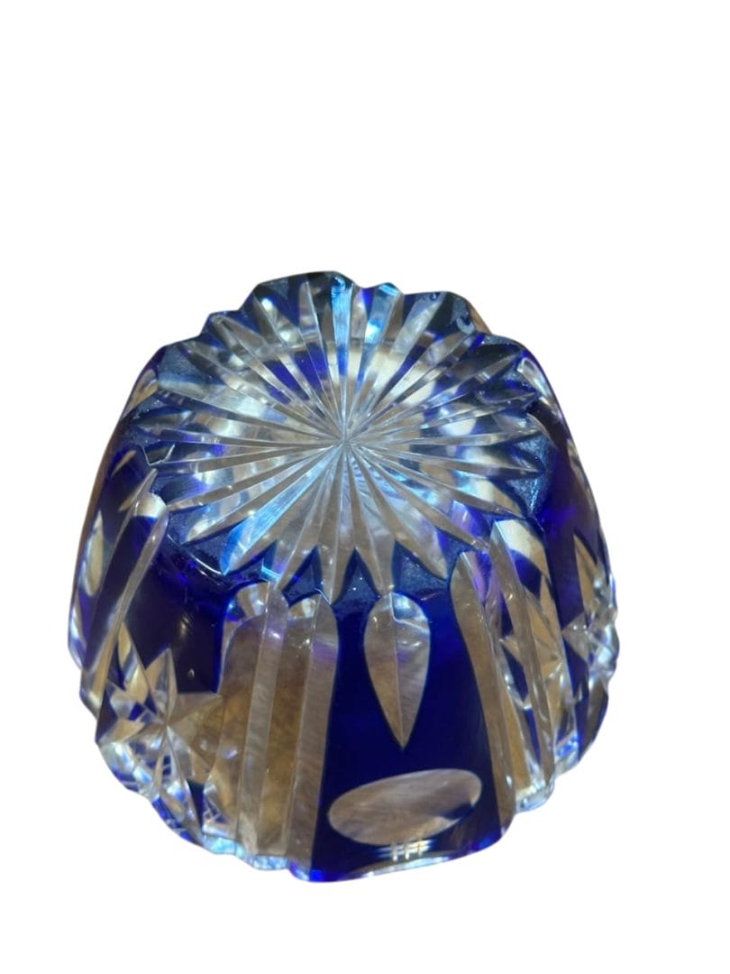 Cenicero de cristal tallado azul cobalto - Imagen 4
