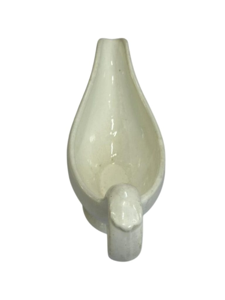 Salsera de loza blanca vintage - Imagen 3