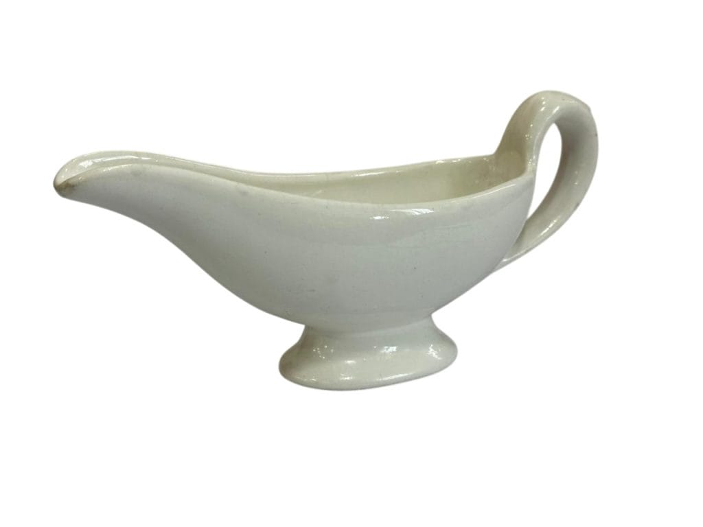 Salsera de loza blanca vintage - Imagen 5