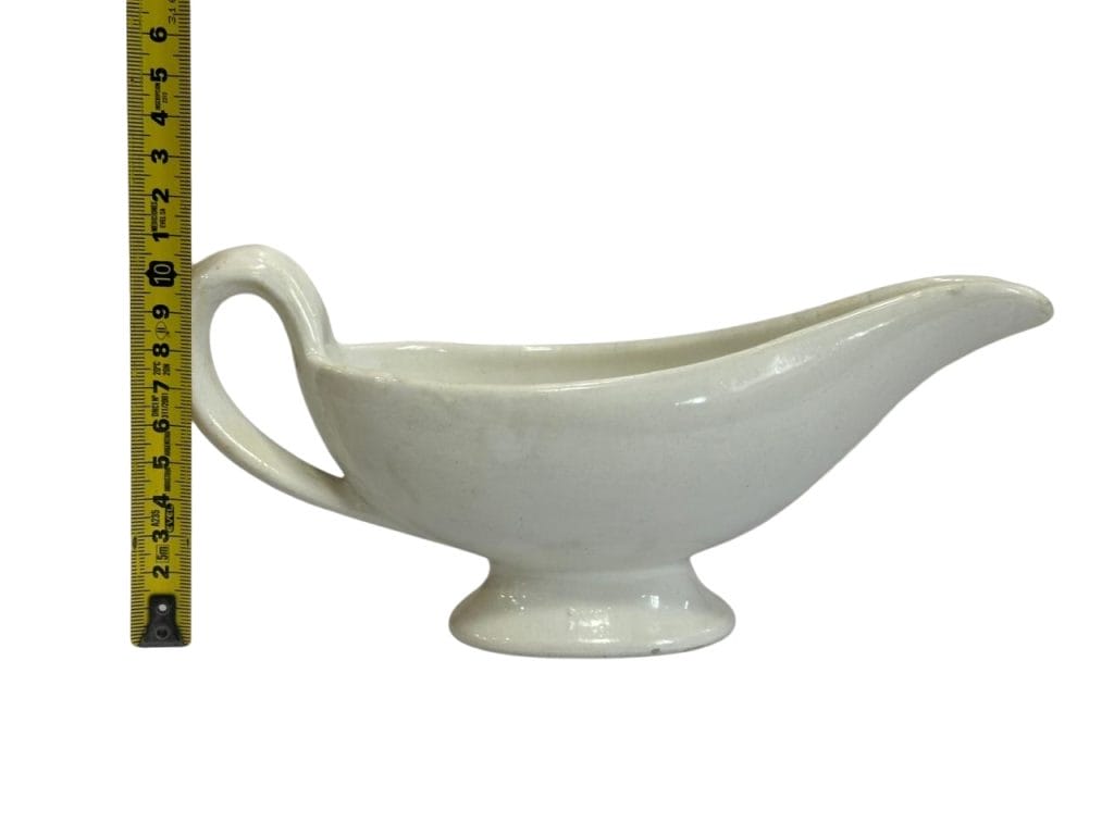 Salsera de loza blanca vintage - Imagen 6