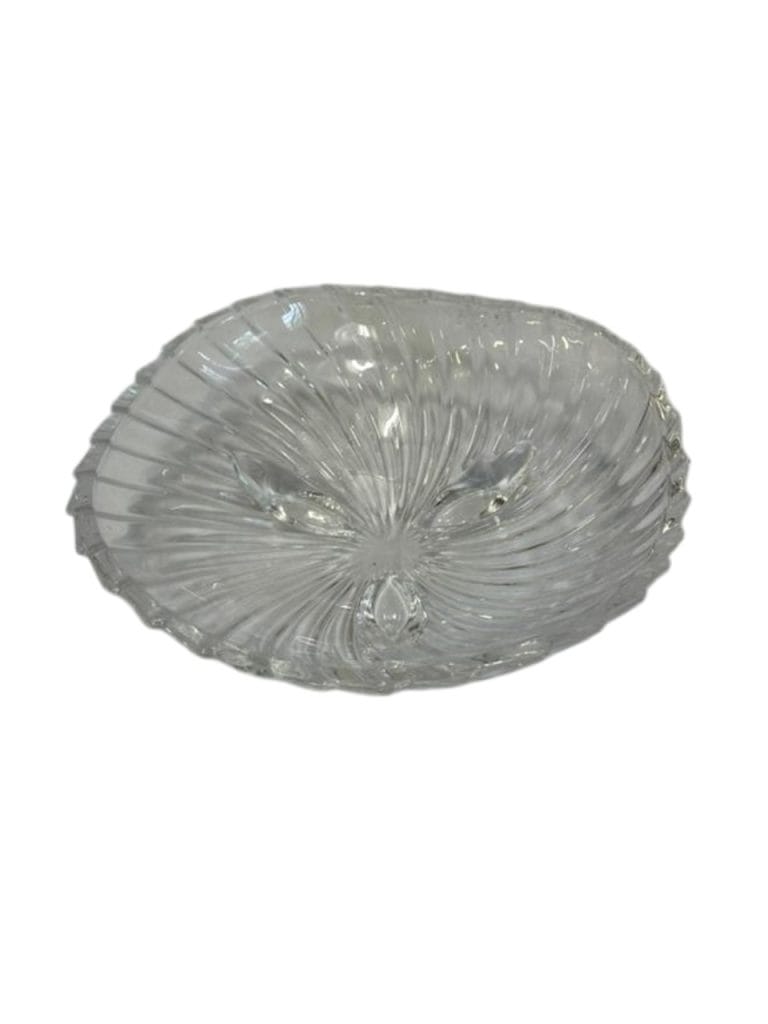 Fuente frutero trípode de vidrio labrado vintage - Imagen 3