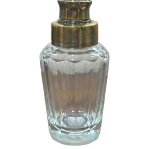 BOTELLA COCTELERA DE CRISTAL TALLADO CON TAPA DE BRONCE