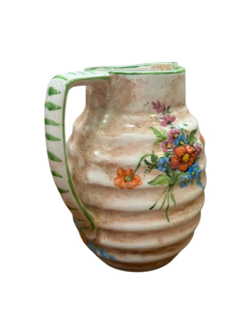 Jarra de cerámica vintage con motivos florales - Imagen 3