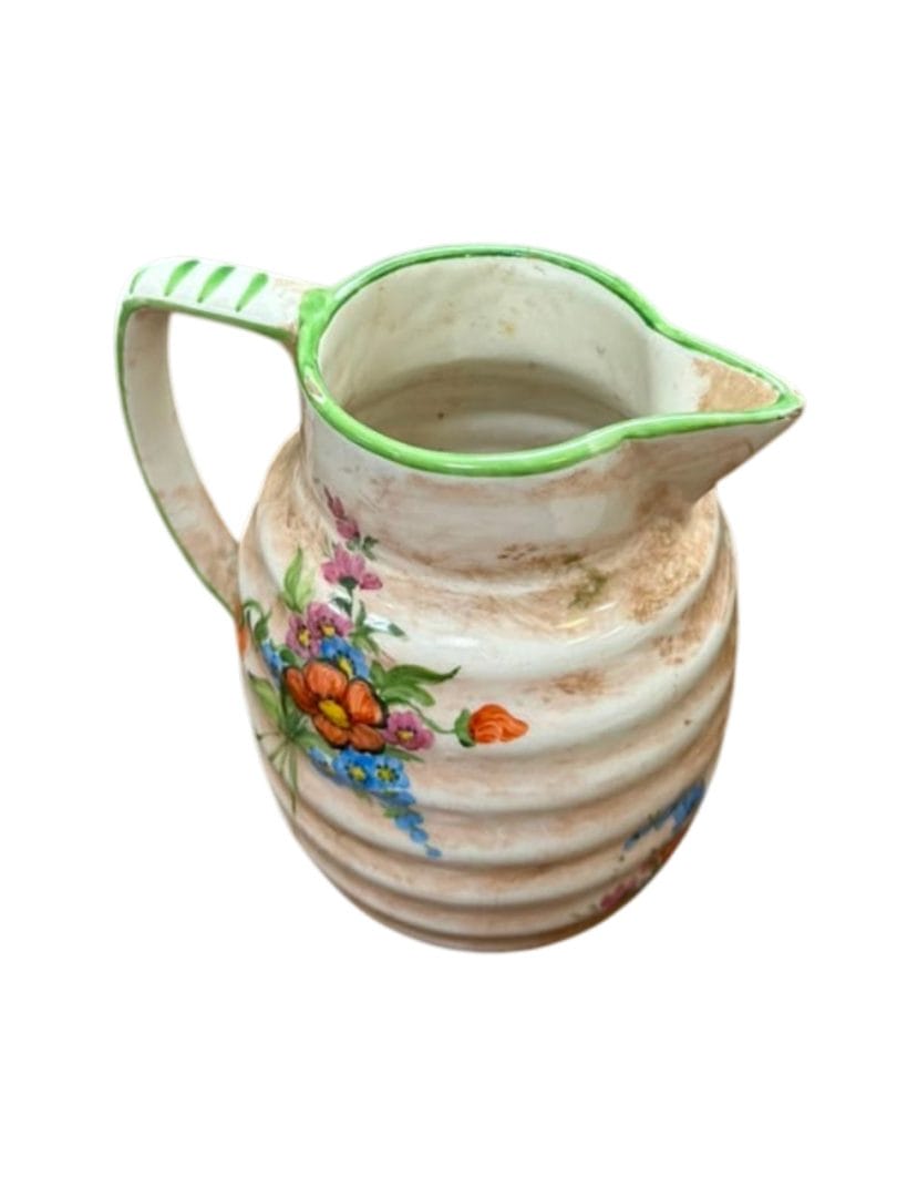 Jarra de cerámica vintage con motivos florales - Imagen 5