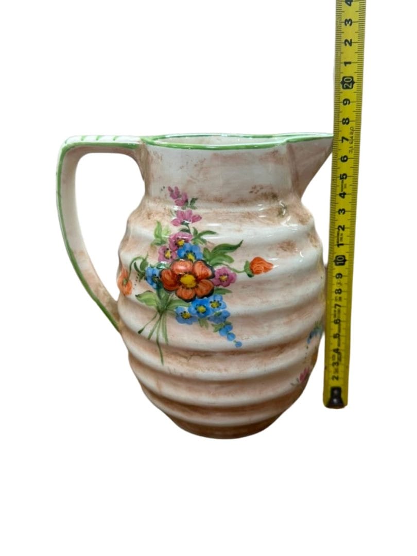 Jarra de cerámica vintage con motivos florales - Imagen 9