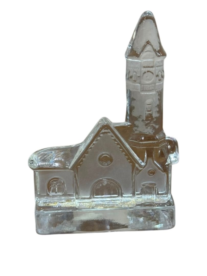 Escultura y portavelas de vidrio sueco “Nybro” con diseño de iglesia/catedral - Imagen 2