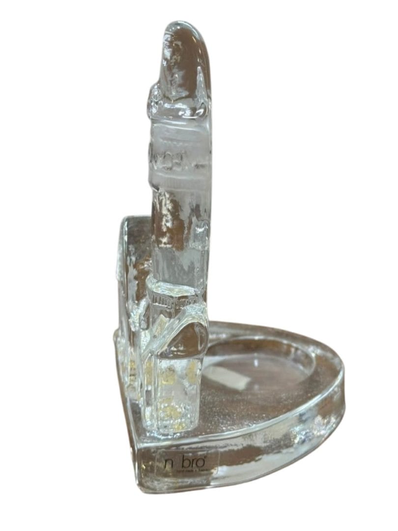 Escultura y portavelas de vidrio sueco “Nybro” con diseño de iglesia/catedral - Imagen 5