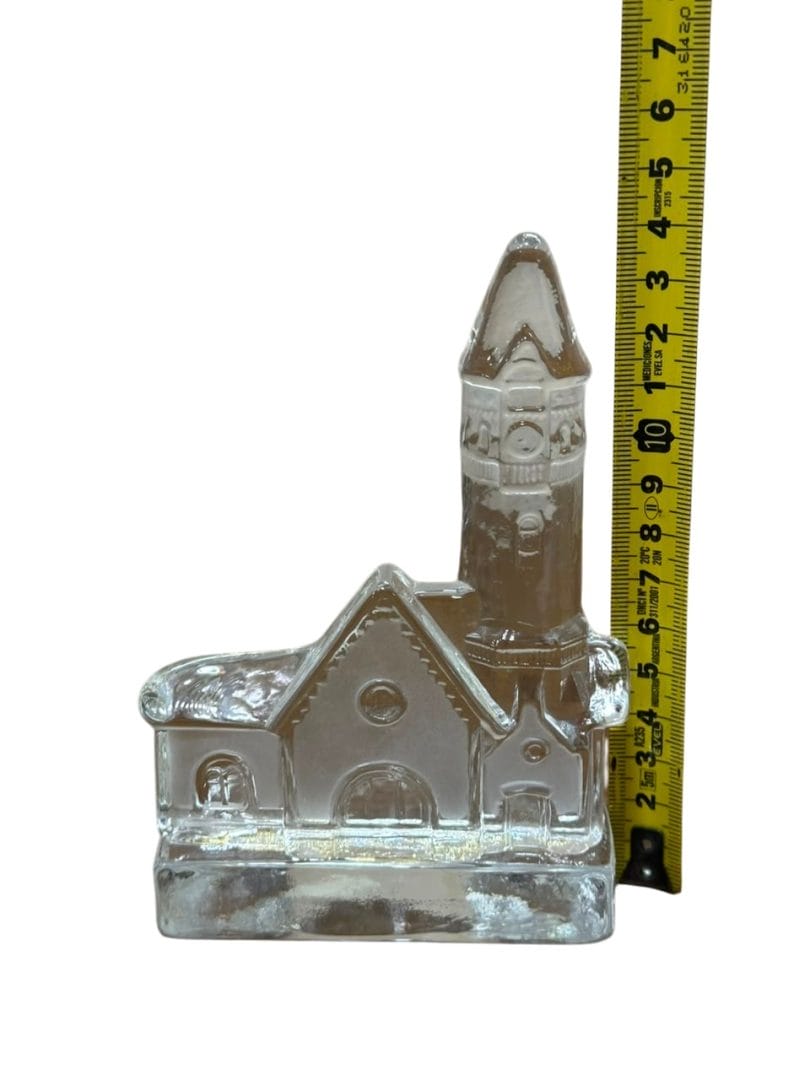 Escultura y portavelas de vidrio sueco “Nybro” con diseño de iglesia/catedral - Imagen 7