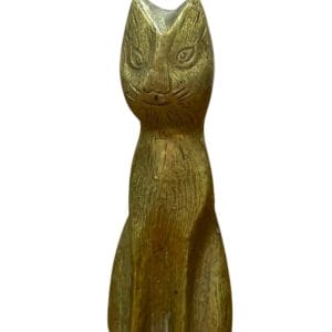 Figura de gato vintage de bronce/metal macizo