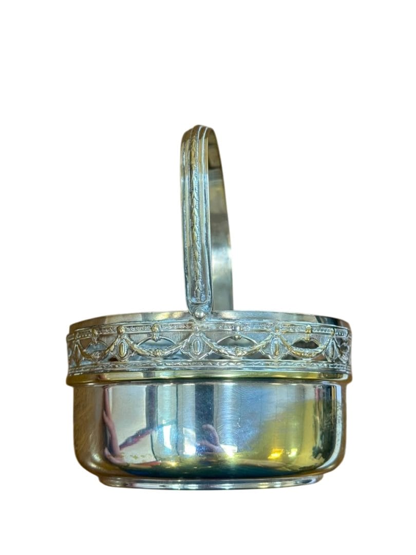 Canasta metálica vintage / centro de mesa con asa - Imagen 8