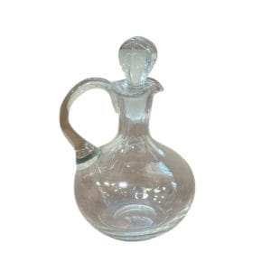 Aceitera / Vinagrera de vidrio vintage con tapón esmerilado