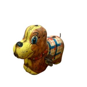 JUGUETE VINTAGE PERRITO DE HOJALATA A CUERDA