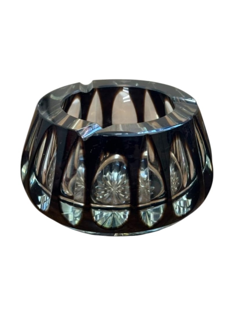 Cenicero vintage de cristal tallado estilo checoslovaco