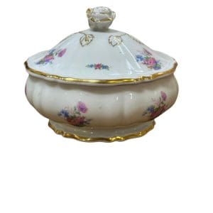 Azucarero / dulcero con tapa en porcelana verbano