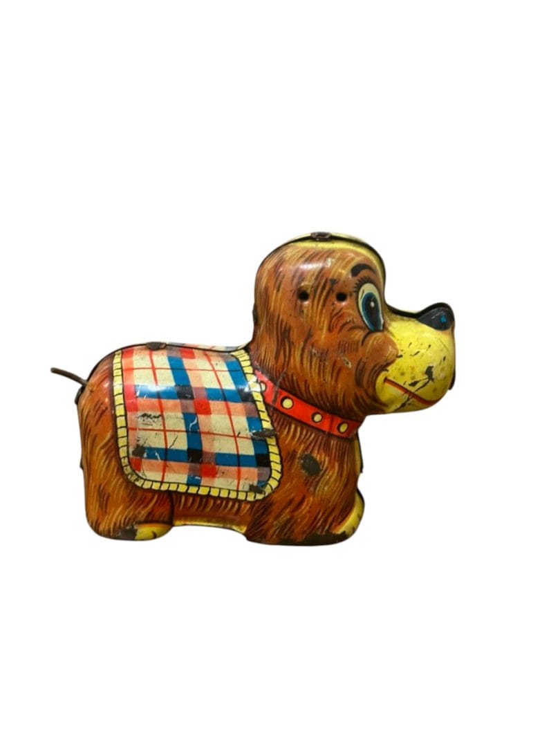 JUGUETE VINTAGE PERRITO DE HOJALATA A CUERDA - Imagen 2