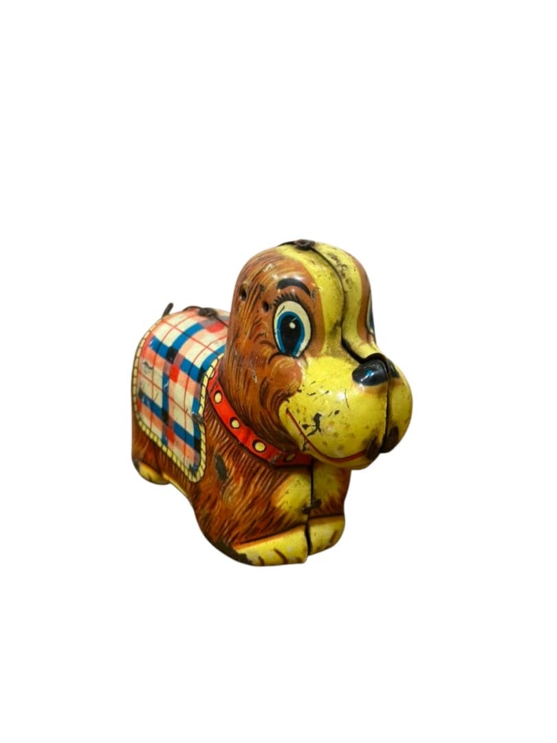 JUGUETE VINTAGE PERRITO DE HOJALATA A CUERDA - Imagen 3