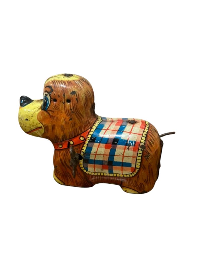 JUGUETE VINTAGE PERRITO DE HOJALATA A CUERDA - Imagen 6