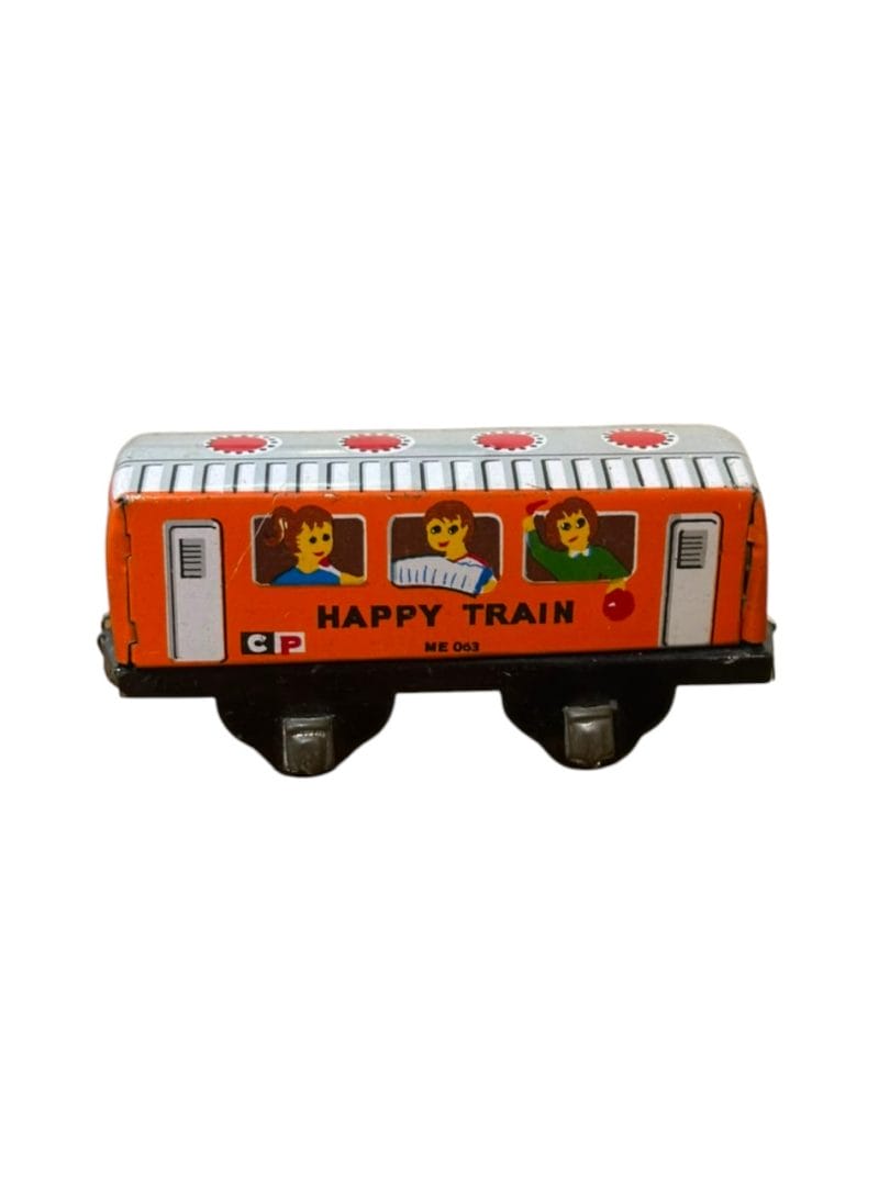 Vagón de tren de hojalata vintage Happy Train - Imagen 2