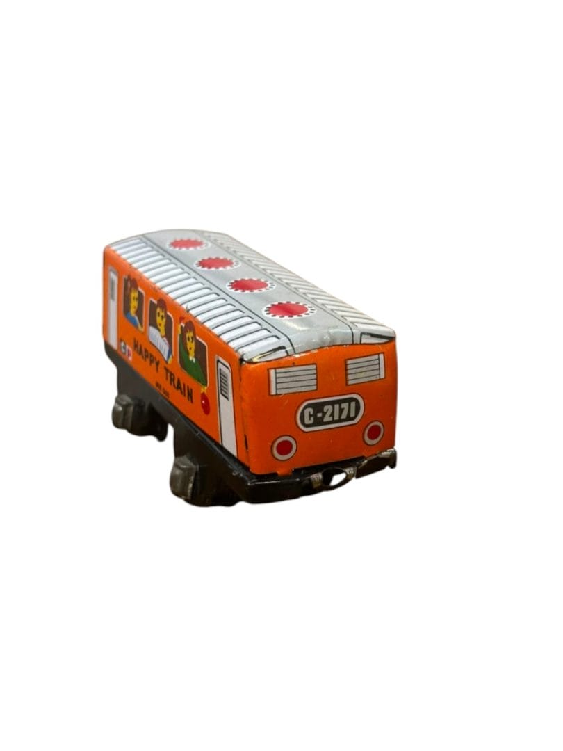 Vagón de tren de hojalata vintage Happy Train - Imagen 3