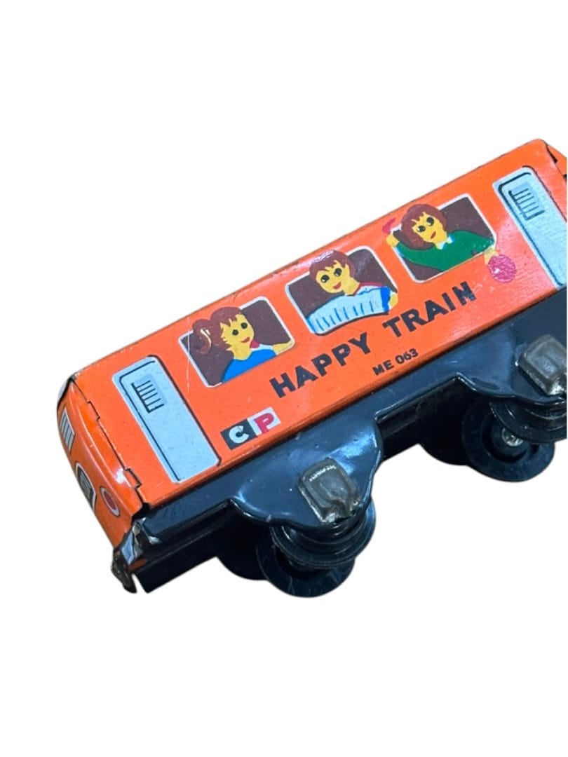 Vagón de tren de hojalata vintage Happy Train - Imagen 6