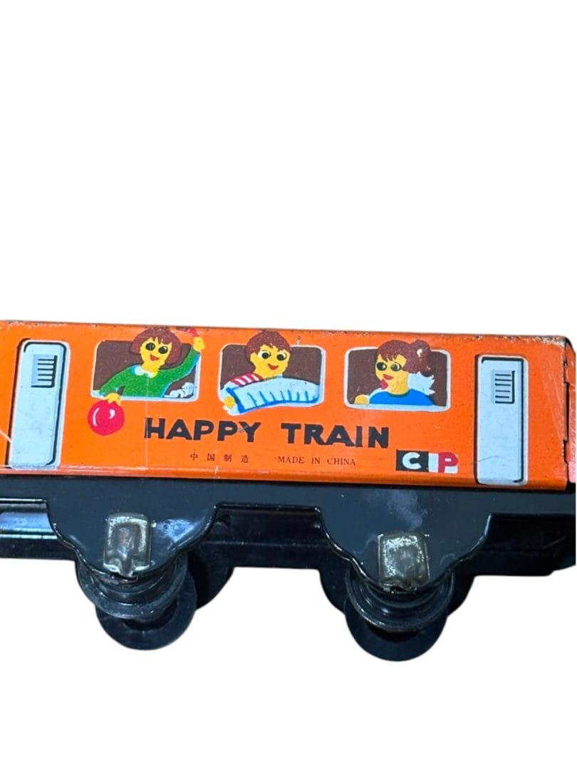 Vagón de tren de hojalata vintage Happy Train - Imagen 7