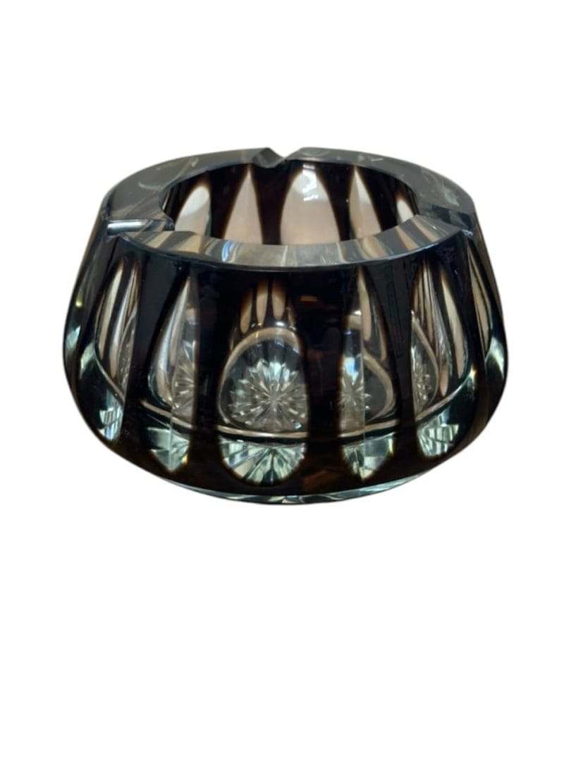 Cenicero vintage de cristal tallado estilo checoslovaco - Imagen 2