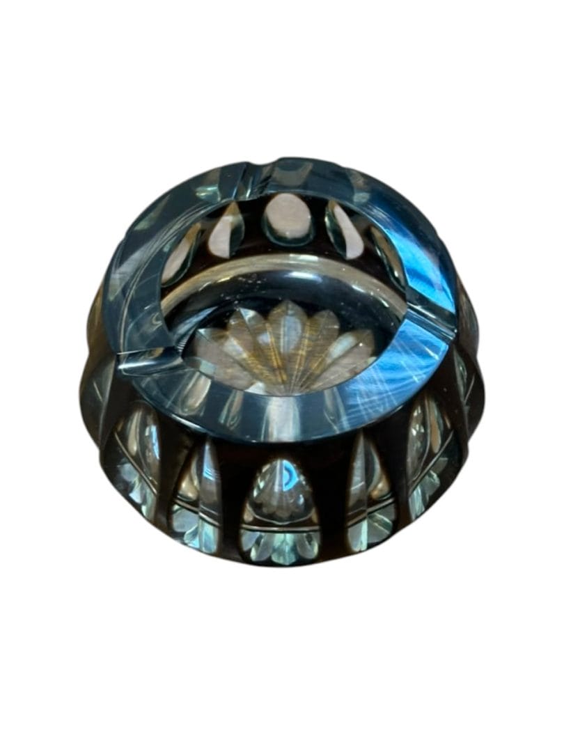 Cenicero vintage de cristal tallado estilo checoslovaco - Imagen 4